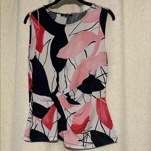 Dkny Womens Multitone Sleeveless Blouse Top